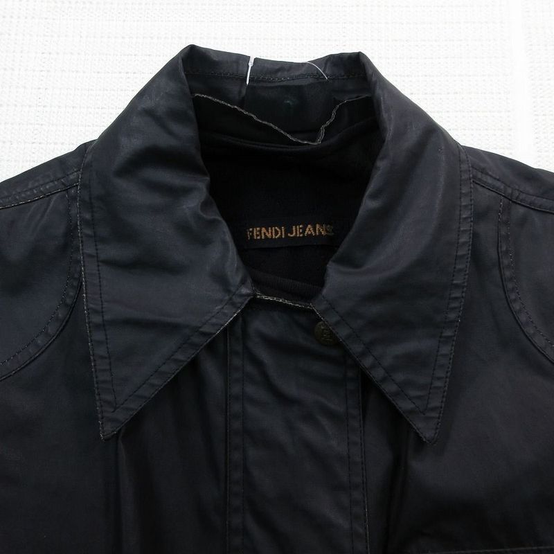 Fendi Coating Stand Collar Coat with Inner Vest Layered Black 40