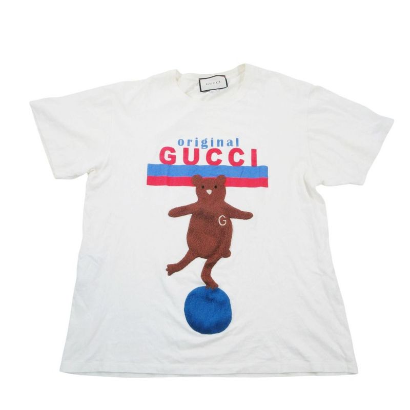 Gucci Bear T-Shirt Pullover Top Crew Neck Top Short Sleeve Sweater