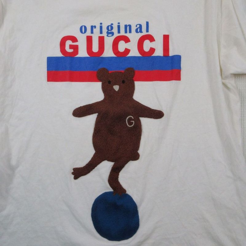 Gucci Bear T-Shirt Pullover Top Crew Neck Top Short Sleeve Sweater