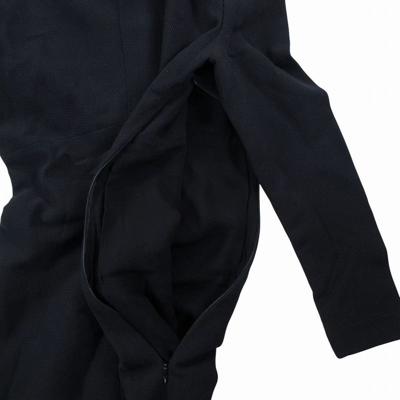 Chanel Vintage High Neck Stretch Dress Long Sleeve Black