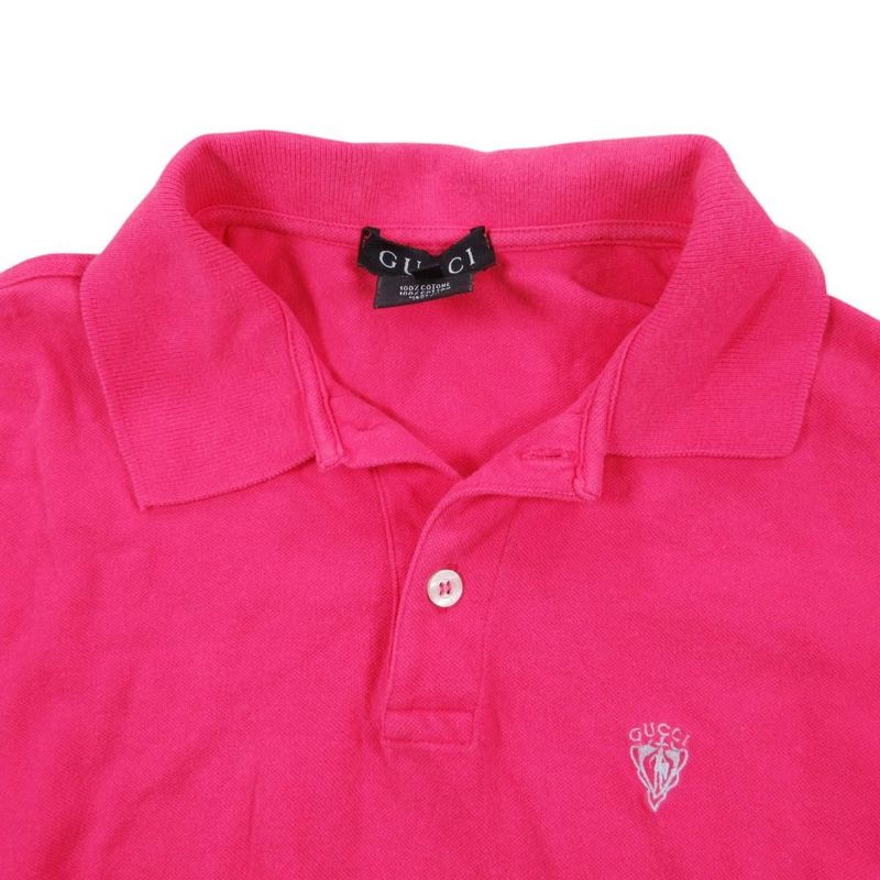 Gucci Logo Embroidery Regular Color Cotton Rib Polo Shirt Pique Top Short