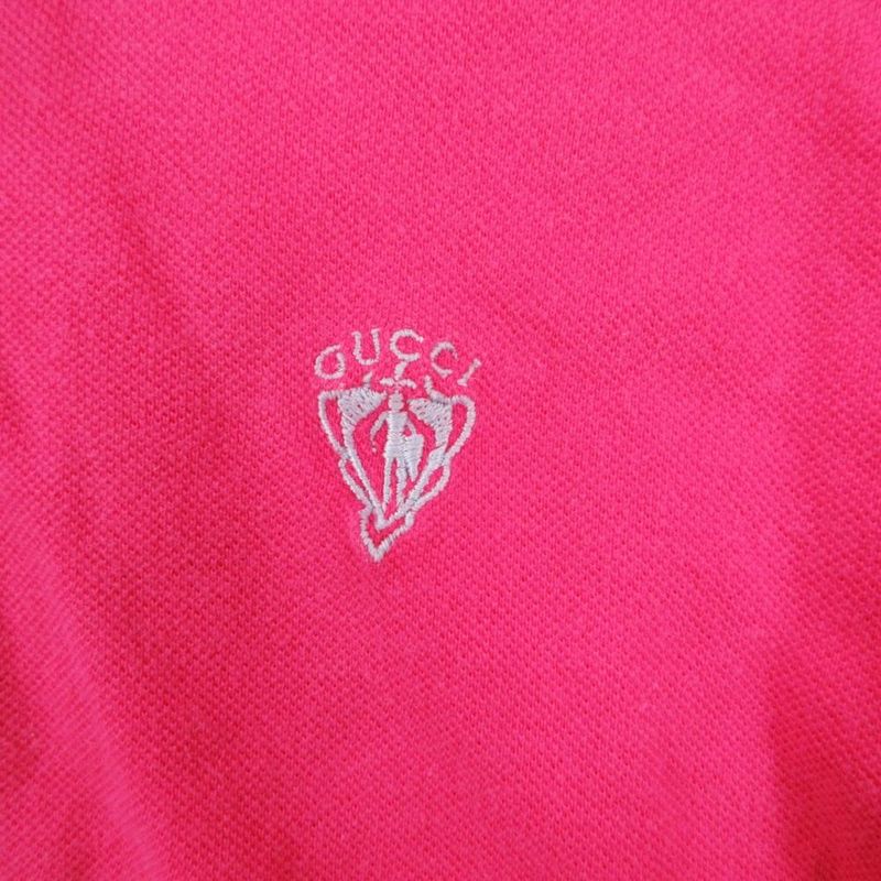 Gucci Logo Embroidery Regular Color Cotton Rib Polo Shirt Pique Top Short