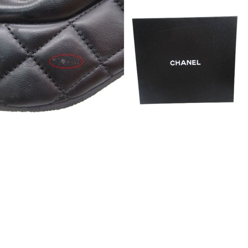Chanel Sandals CC Logo Quilted Thick Sole Mule Lambskin Black