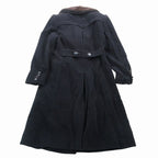 Gucci Beaver Fur Collar Angora Mohair Cashmere Blend Double Breasted Coat