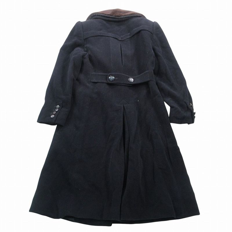 Gucci Beaver Fur Collar Angora Mohair Cashmere Blend Double Breasted Coat