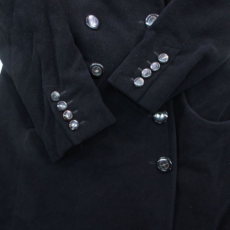 Gucci Beaver Fur Collar Angora Mohair Cashmere Blend Double Breasted Coat