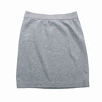 Chanel Vintage Pure Cashmere Knit Tight Skirt Gold Buttons Gray 2