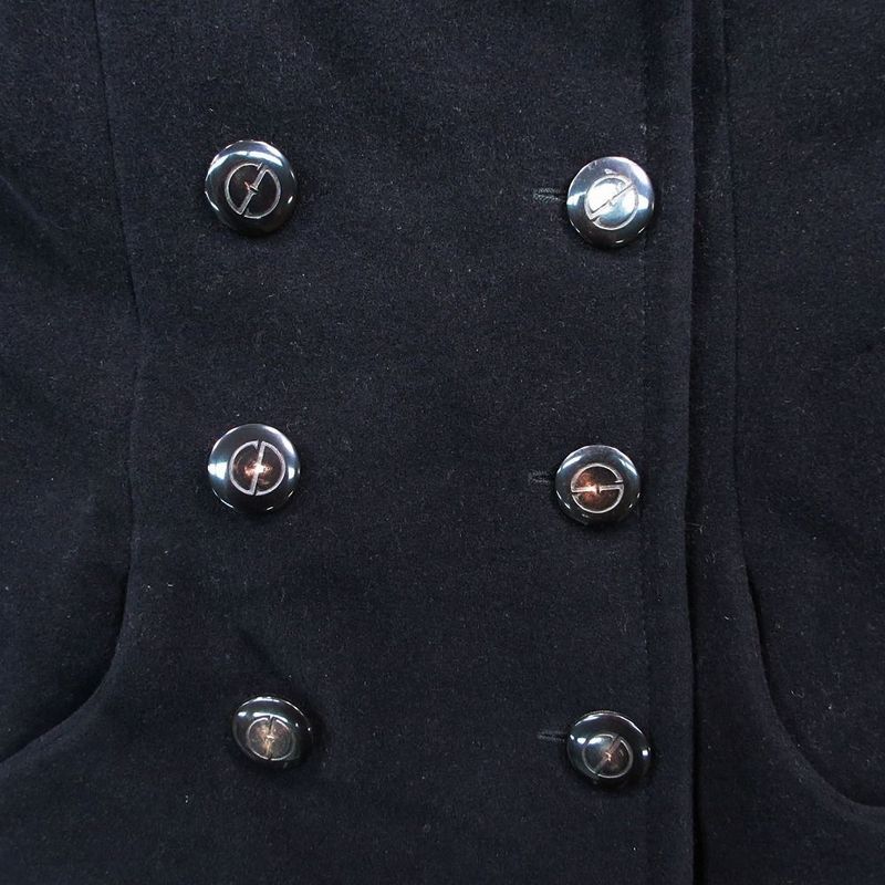 Gucci Beaver Fur Collar Angora Mohair Cashmere Blend Double Breasted Coat