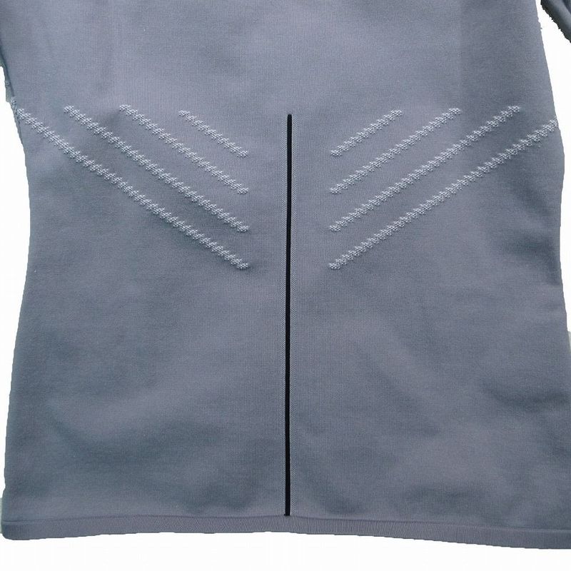 Prada High Neck Stretch Top Long Sleeve Collo Alto M L Gray