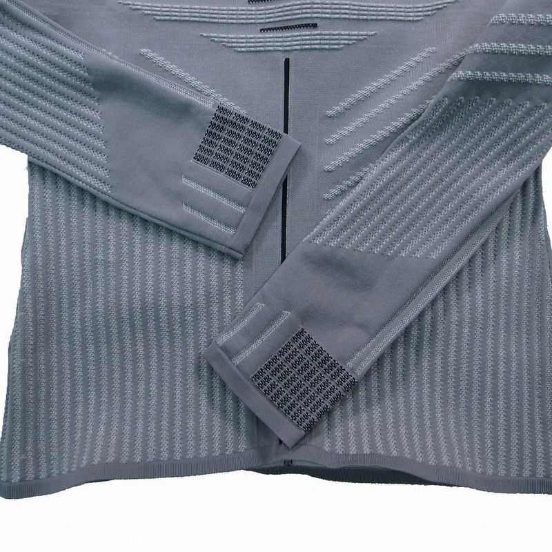Prada High Neck Stretch Top Long Sleeve Collo Alto M L Gray