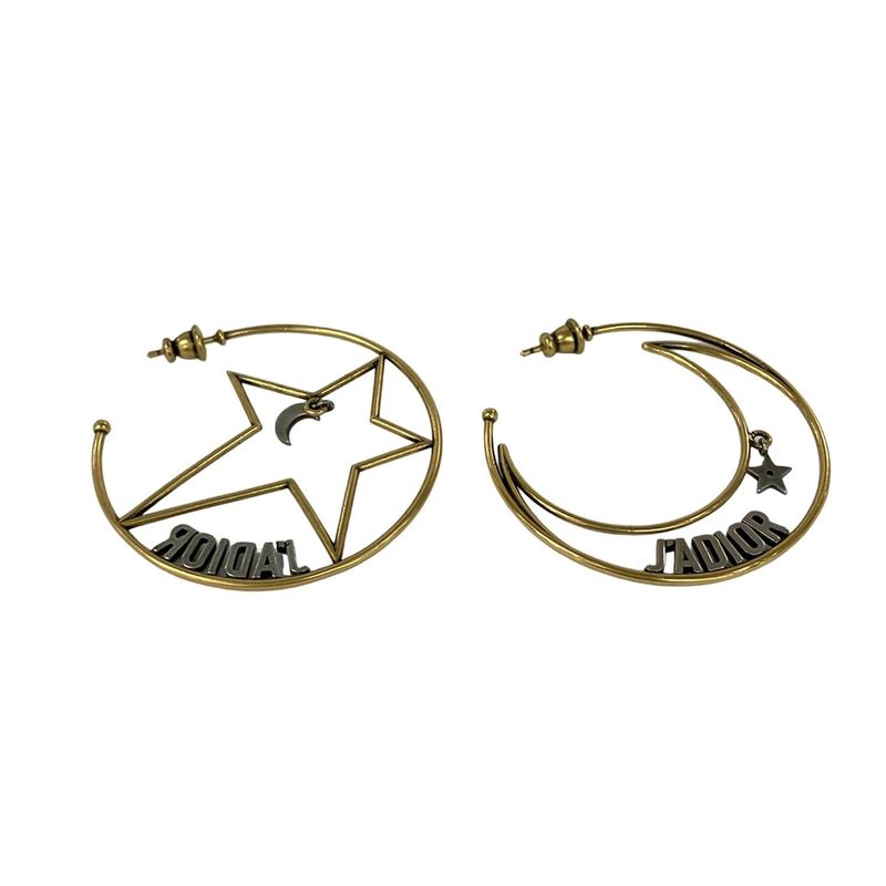 Dior Earrings J'adior Gold Silver Star Moon