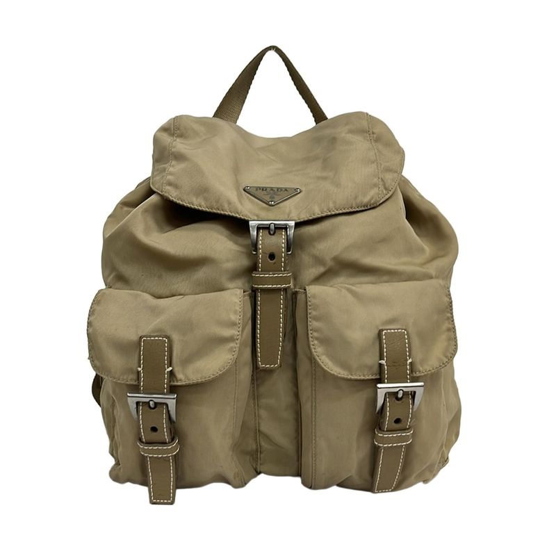Prada Backpack Beige Leather