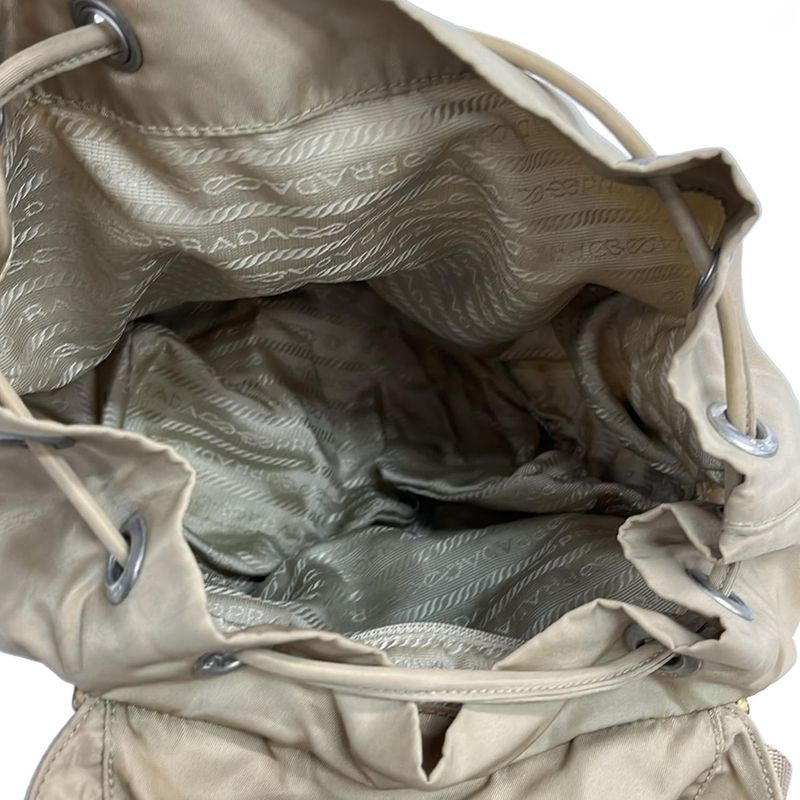 Prada Backpack Beige Leather