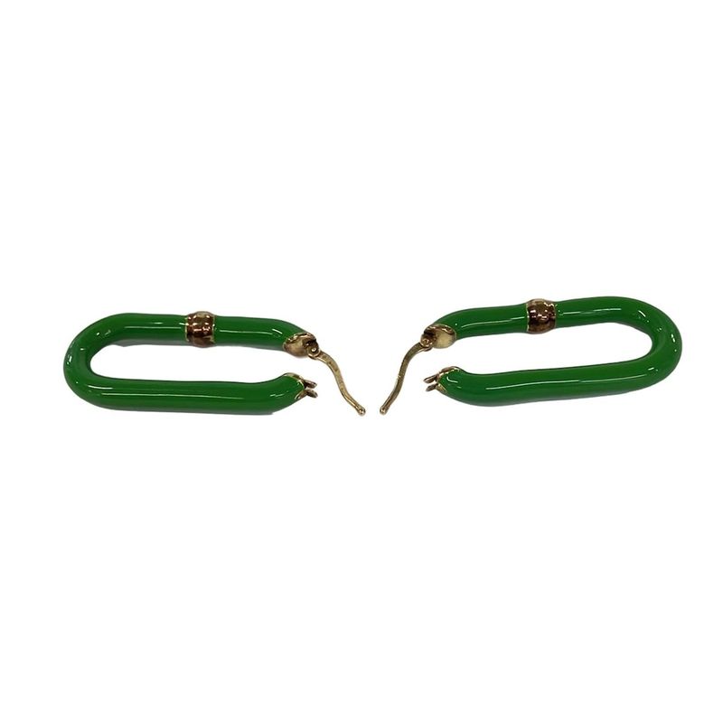 Bottega Veneta Earrings Chain Green Gold