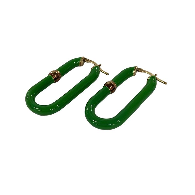 Bottega Veneta Earrings Chain Green Gold
