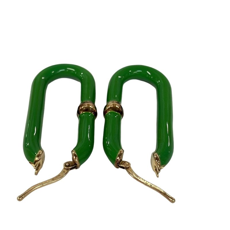 Bottega Veneta Earrings Chain Green Gold
