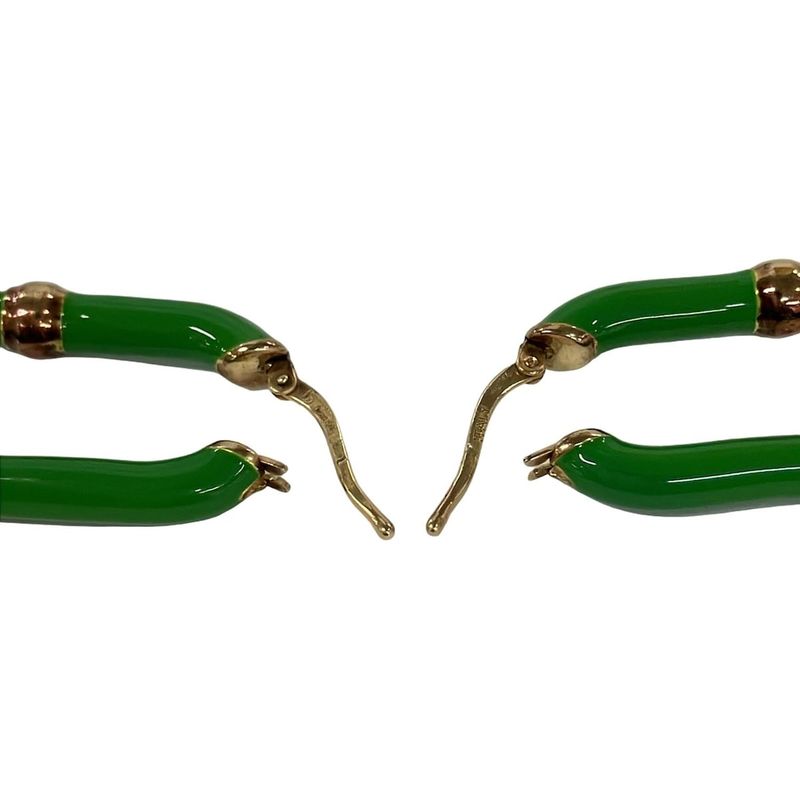 Bottega Veneta Earrings Chain Green Gold
