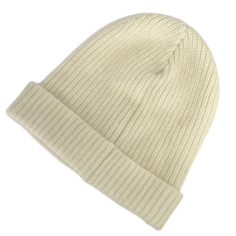 Celine Knit Hat TU White Logo Embroidery Wool Angora