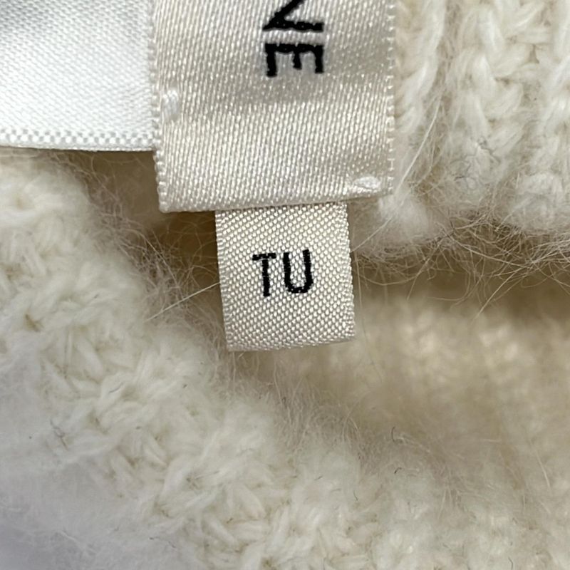 Celine Knit Hat TU White Logo Embroidery Wool Angora