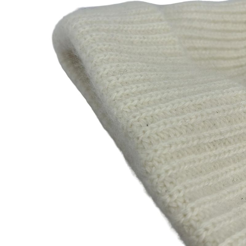 Celine Knit Hat TU White Logo Embroidery Wool Angora