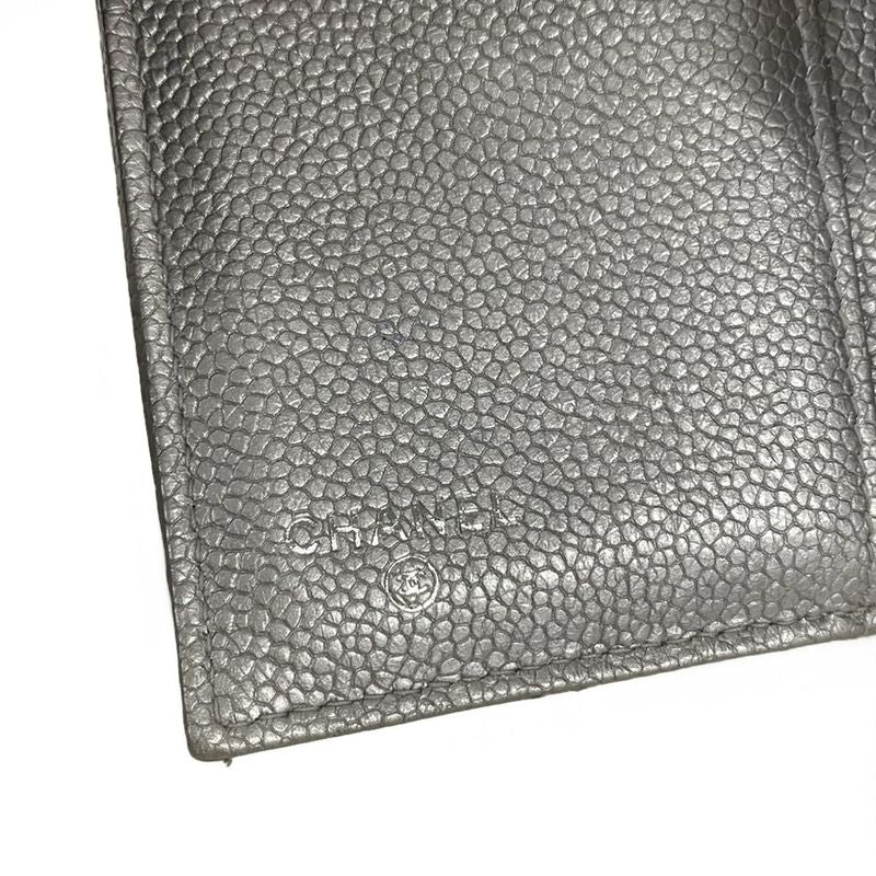 Chanel Trifold Wallet Quilted Silver CC Logo