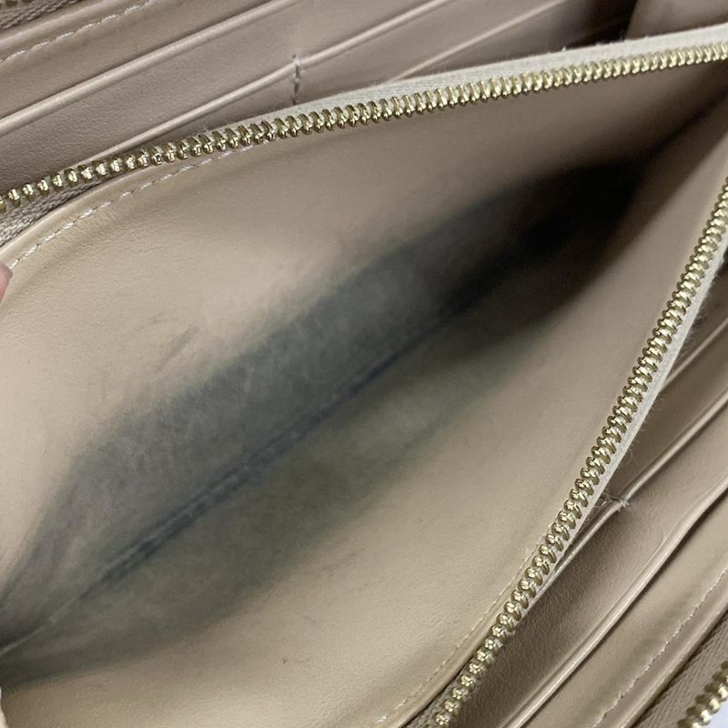 Celine Wallet Large Zipped Gray Beige Zip Around Leather Grey-beige