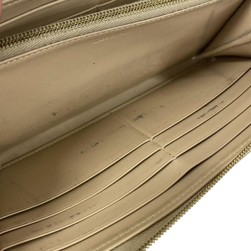 Celine Wallet Large Zipped Gray Beige Zip Around Leather Grey-beige