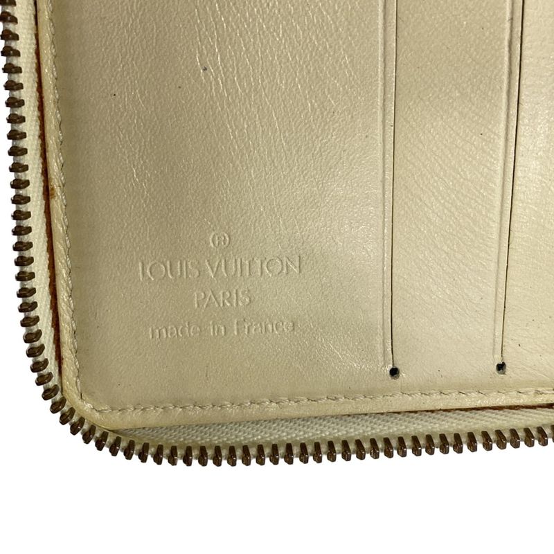 Louis Vuitton Bifold Wallet Monogram Vernis Bloom Soft Beige Leather