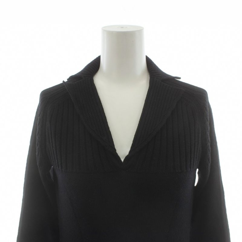 Fendi Knit Sweater Long Sleeve Wool 38 Black