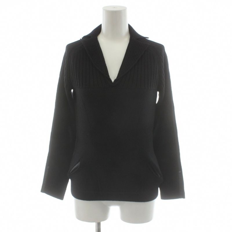 Fendi Knit Sweater Long Sleeve Wool 38 Black