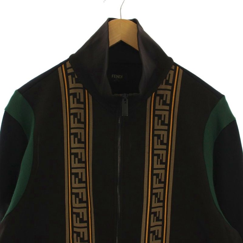 Fendi Zucca Pattern Jacket Black Beige