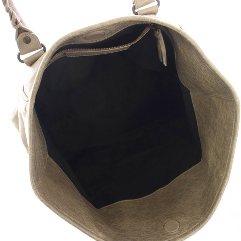 Balenciaga the Sunday Small Tote Leather Grey Greige