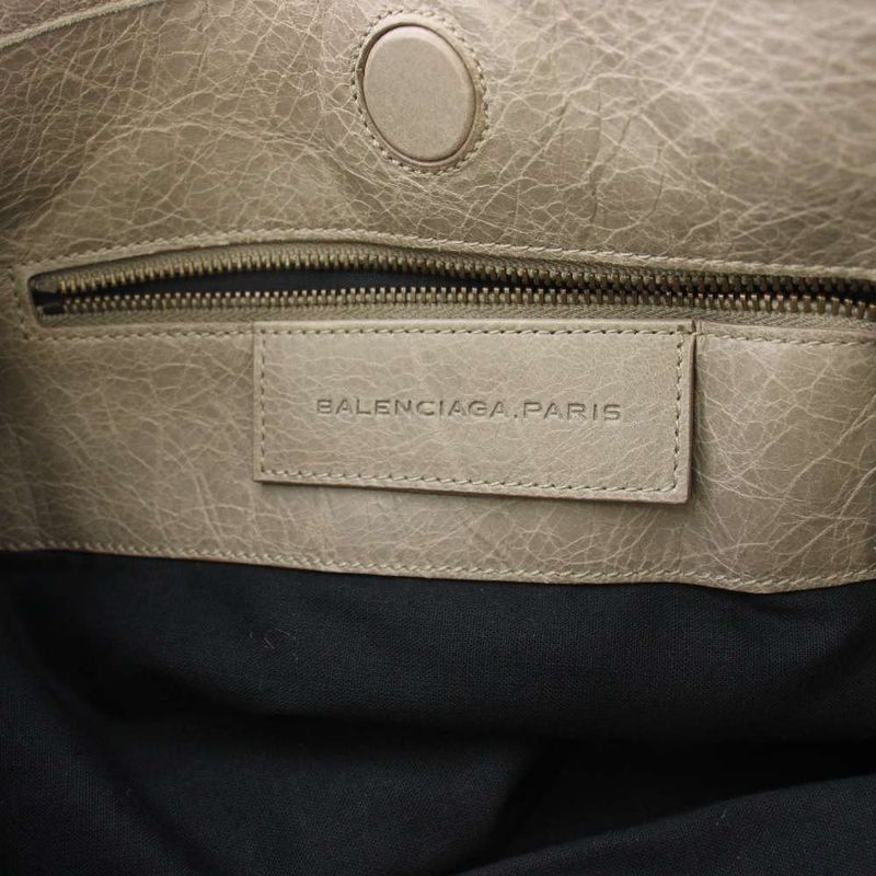 Balenciaga the Sunday Small Tote Leather Grey Greige