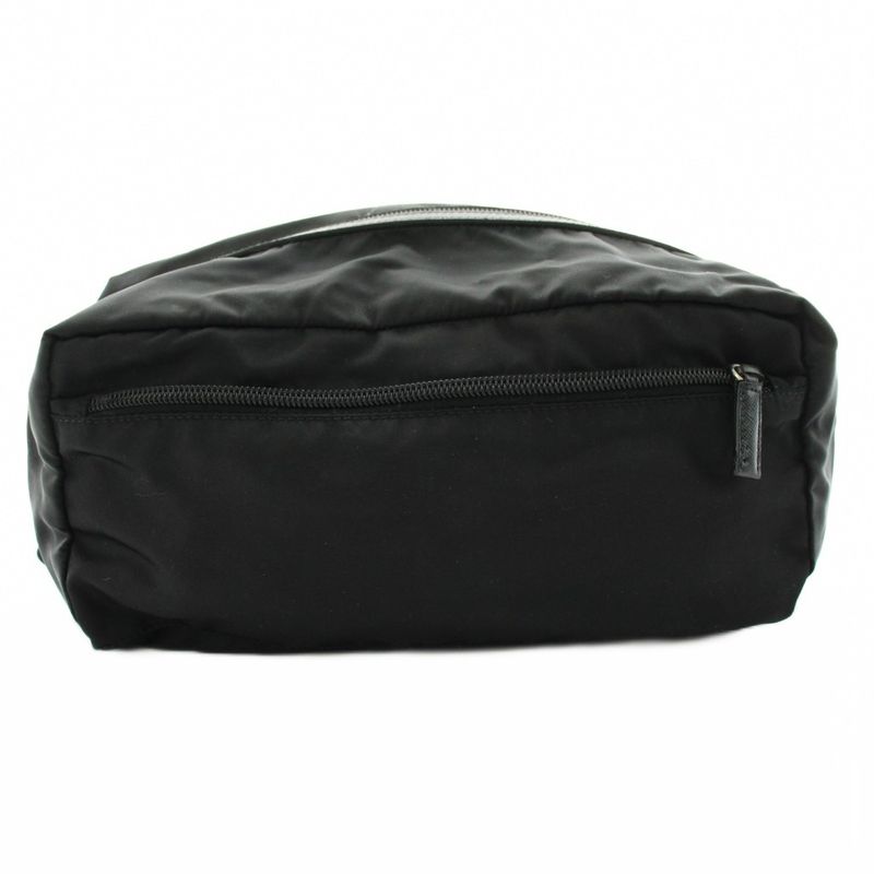 Prada Pouch Multi Triangle Logo Nylon Black KU