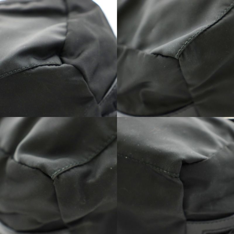 Prada Pouch Multi Triangle Logo Nylon Black KU