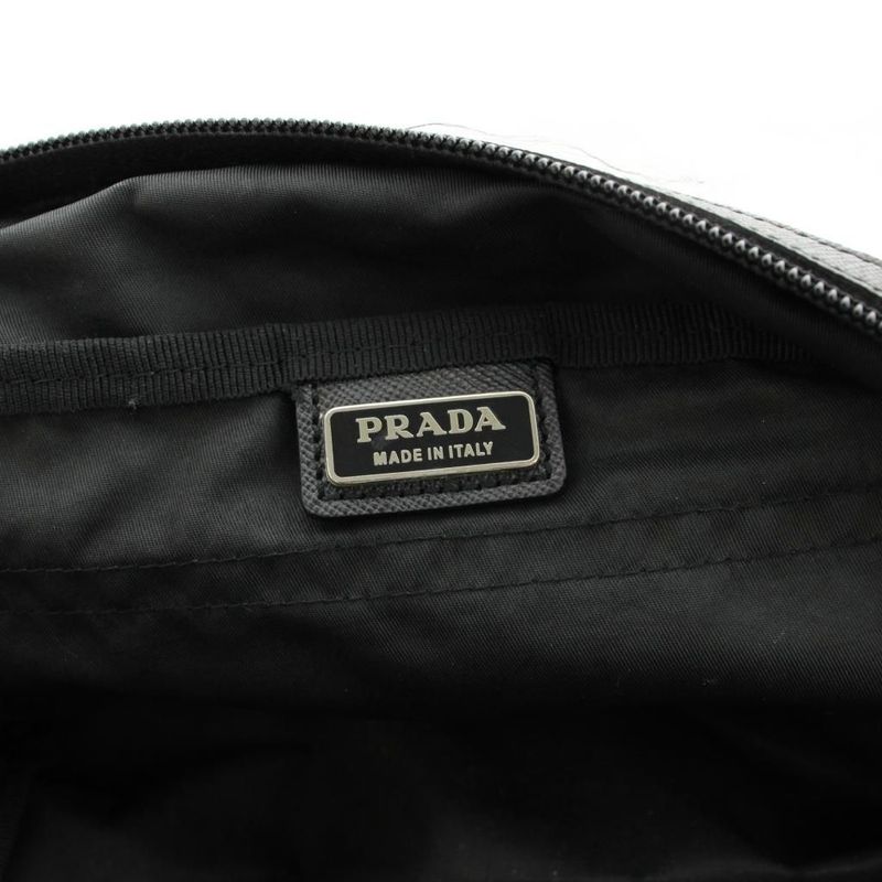 Prada Pouch Multi Triangle Logo Nylon Black KU