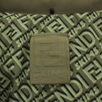Fendi Skims Down Jacket Logo All Over Pattern S Khaki Agnr