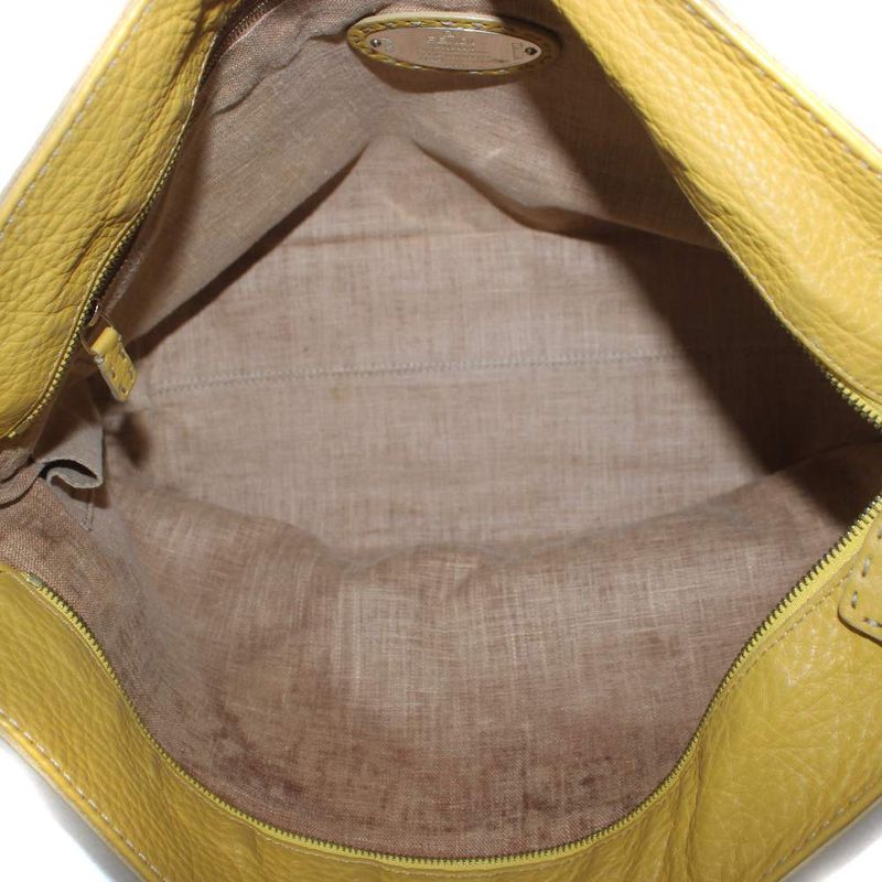 Fendi Selleria Horse Shoulder Bag Tote Leather Yellow
