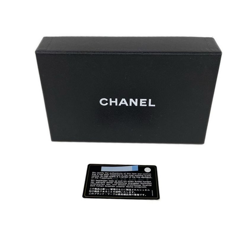 Chanel Wallet Bicolor Red Trifold Leather Shape Number: