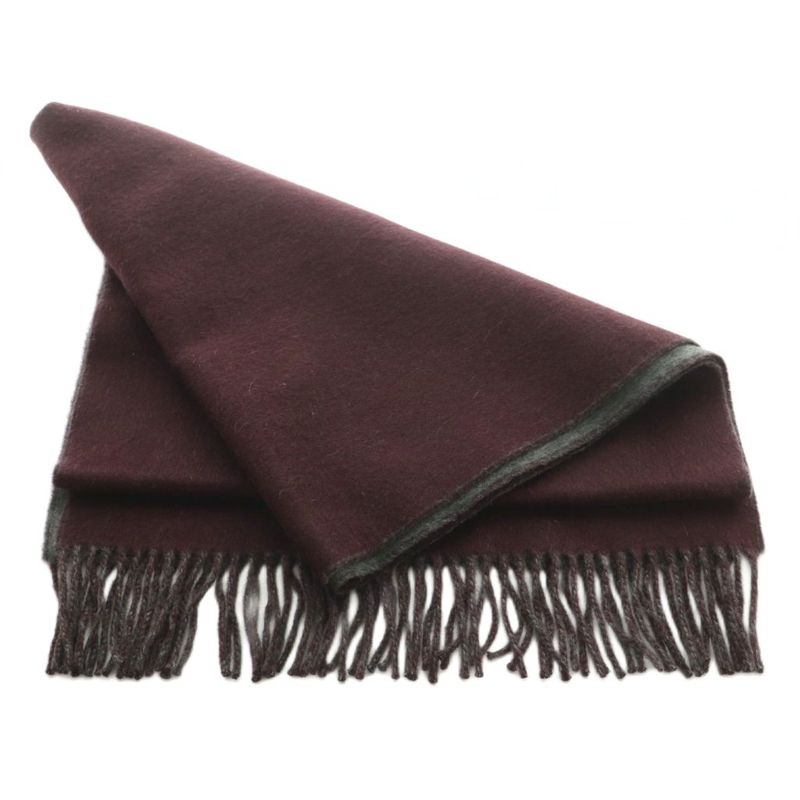 Hermes Recto Verso Scarf Cashmere Fringe Reversible Gold Gray Bold