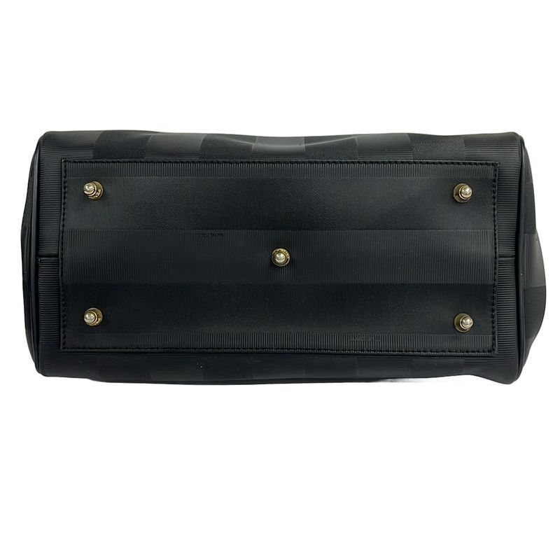 Fendi Handbag Pecan Black Mini Boston Leather