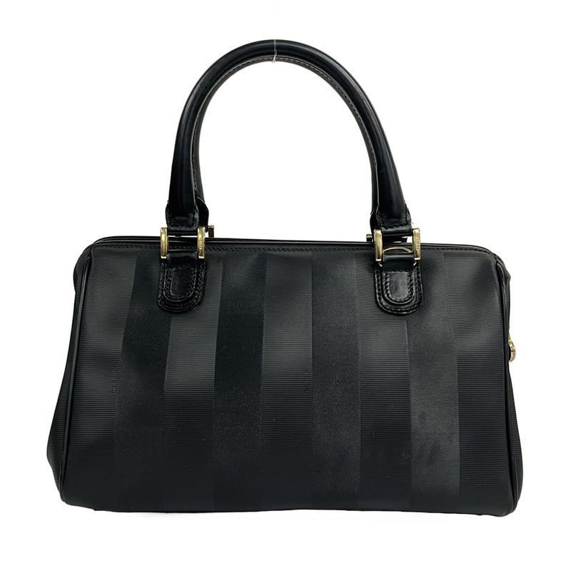 Fendi Handbag Pecan Black Mini Boston Leather