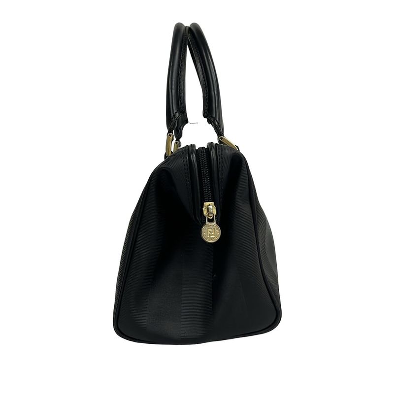 Fendi Handbag Pecan Black Mini Boston Leather