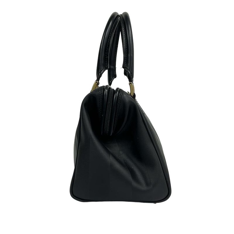 Fendi Handbag Pecan Black Mini Boston Leather