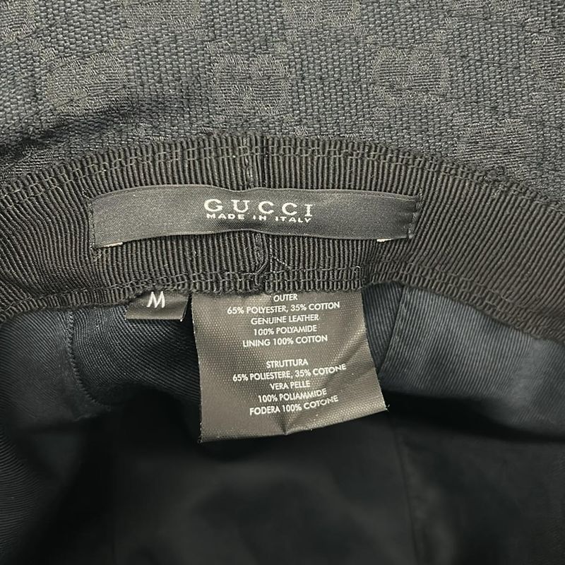 Gucci Hat M Dark Navy Green Red GG Pattern Sherry Cotton Dark