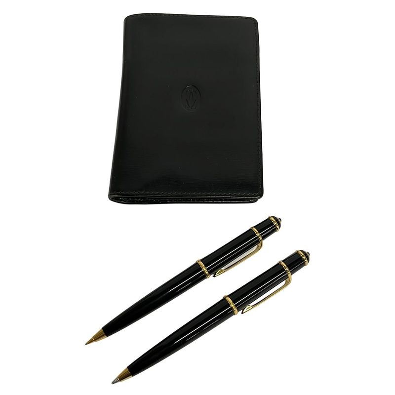 Cartier Diavolo Black Gold Stationery Writing Instrument Set Shoulder Bag