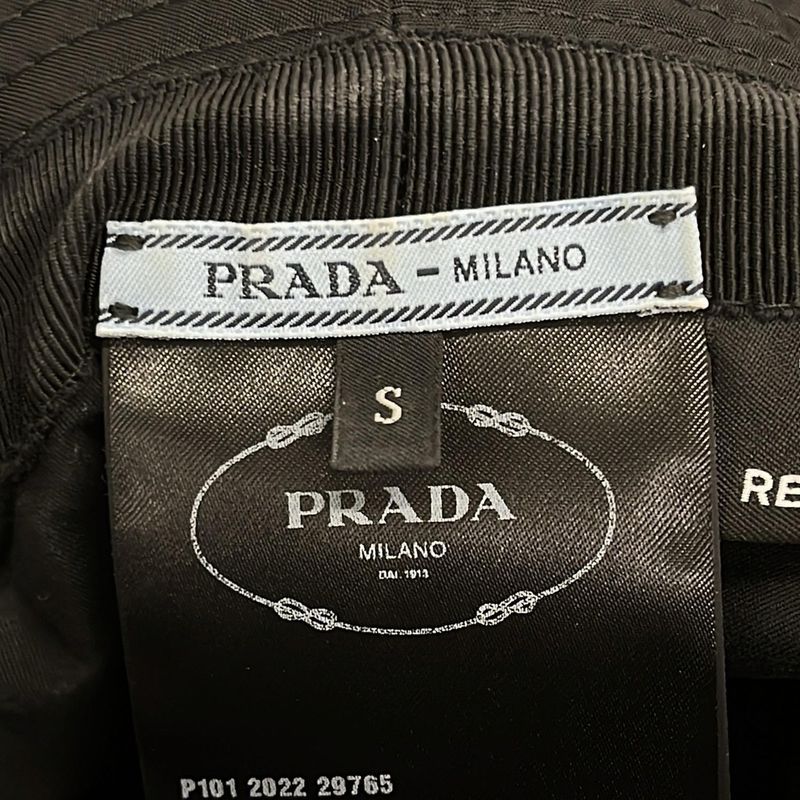 Prada Hat S Black Bucket Hat