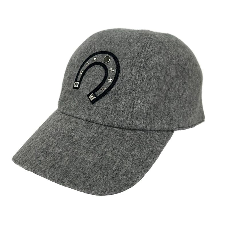Hermes Cap 57 Gray Horseshoe Studs Cotton Cashmere