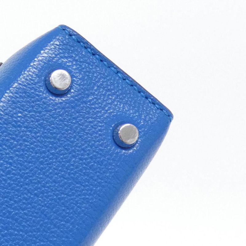 Hermes Ver Chain Mini Shoulder Bag Blue Zellige