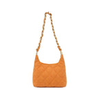 Chanel Shoulder Bag Wool Tweed Orange Mat